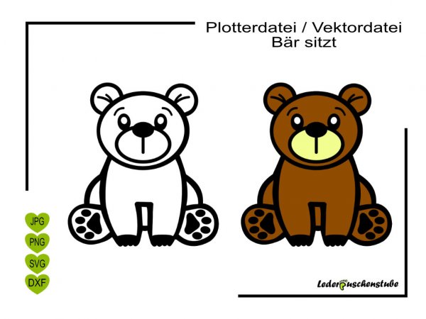 Bär sitzt Plotterdatei– SVG zum Plotten